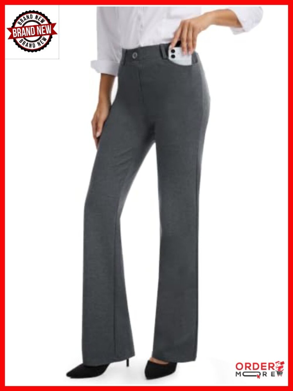 Petite Stretch Bootcut Dress Pants with Pockets